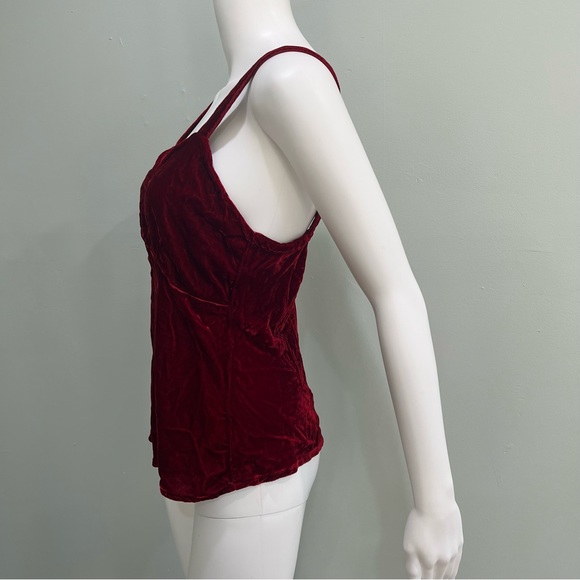 CP SHADES Velvet Tank Top S Red Ruby Jewel Tone Washable - Picture 2 of 8